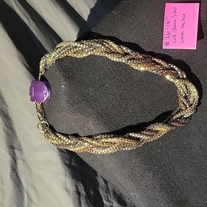 16" metallic woven necklace